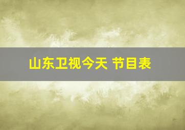 山东卫视今天 节目表